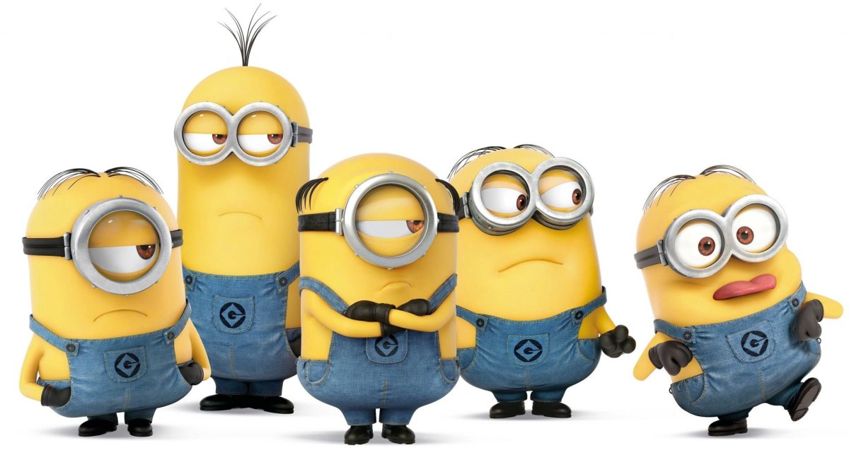 Миньоны на прозрачном фоне