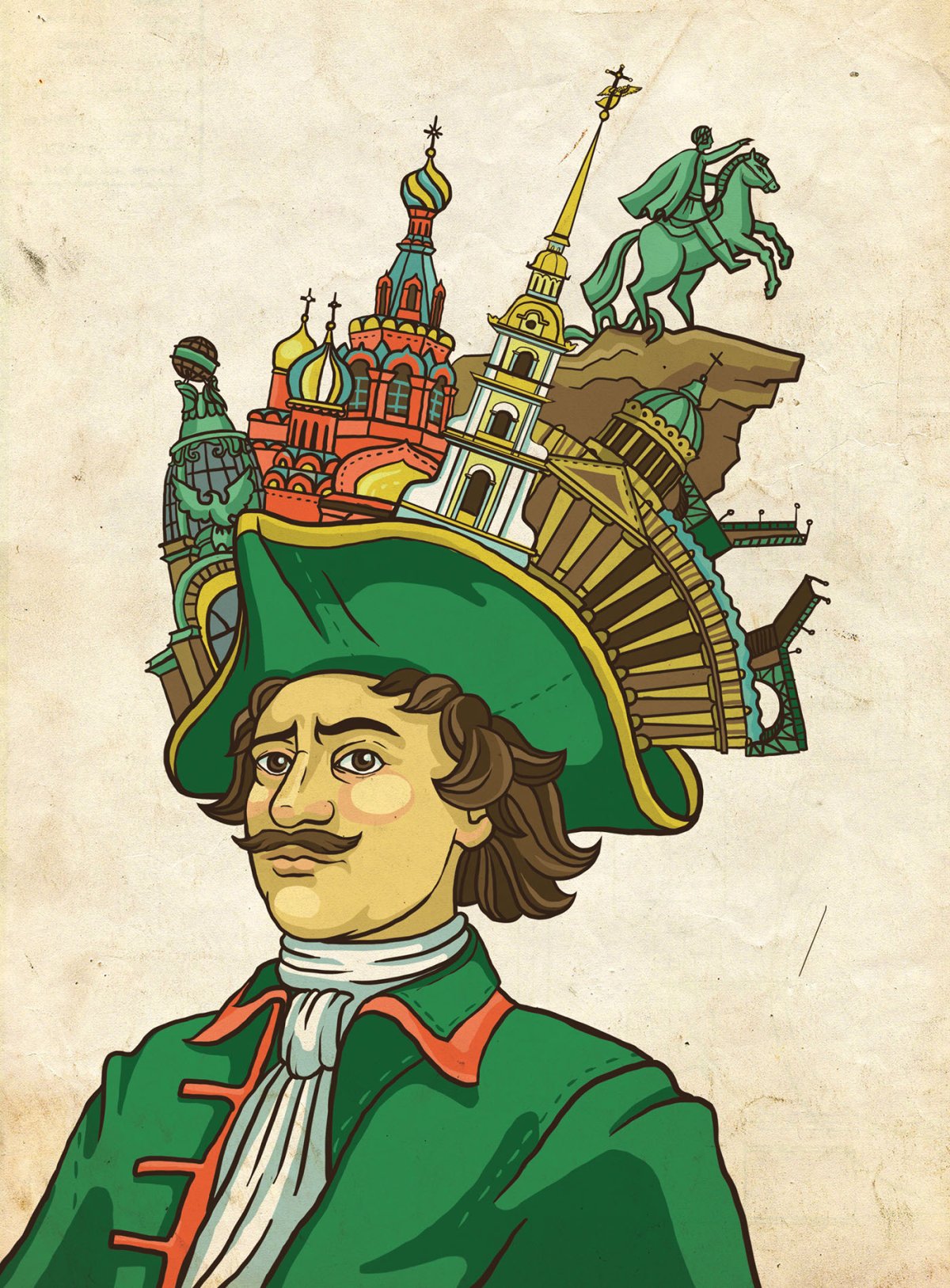 Петр первый рисунок