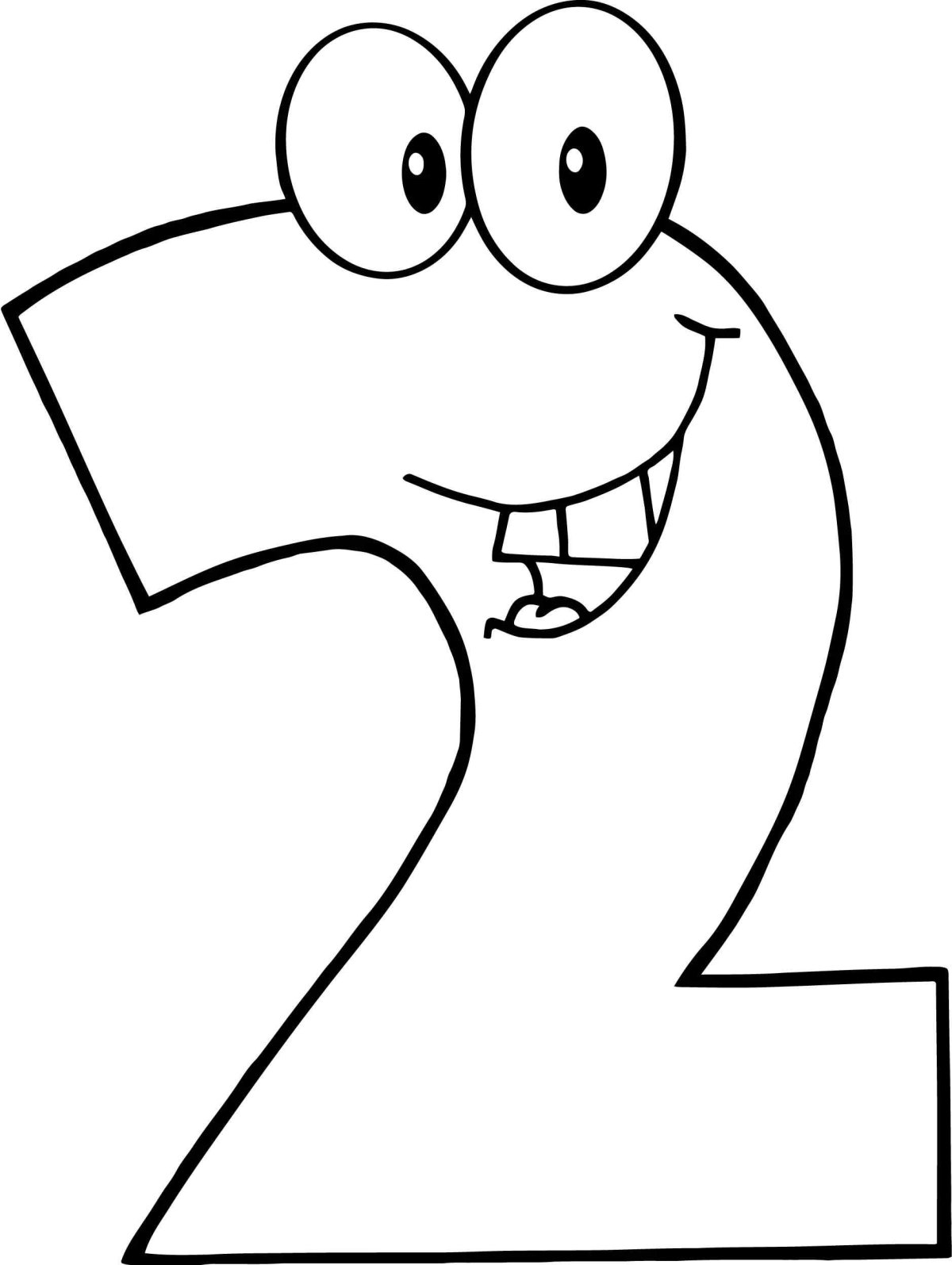 Цифра 2 с глазами