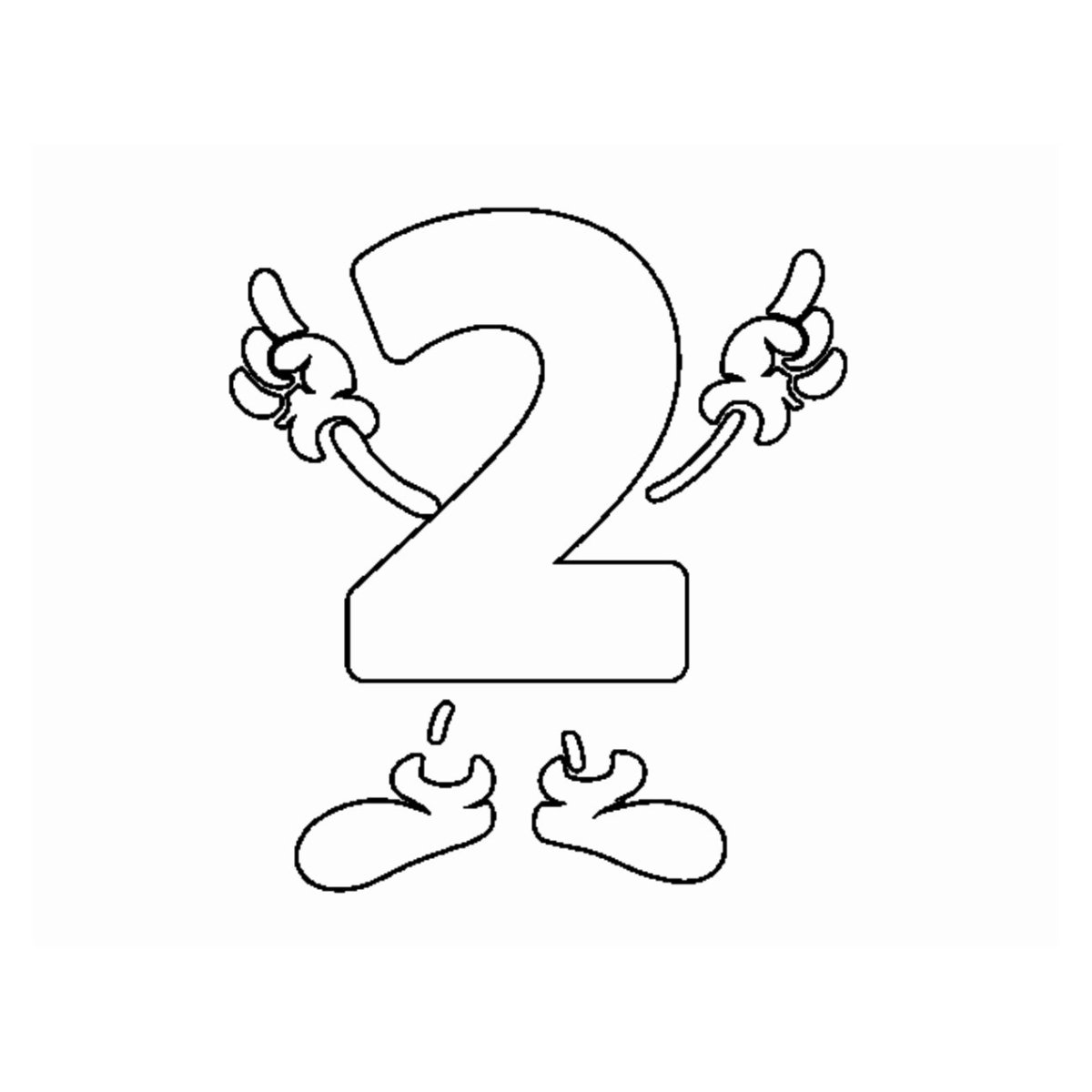 Число 2 раскраска