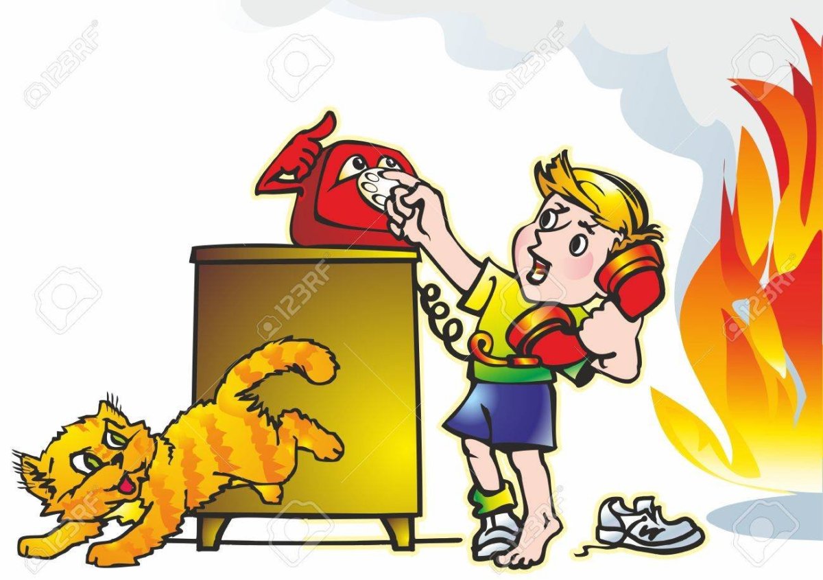 Звонит в пожарную малышам