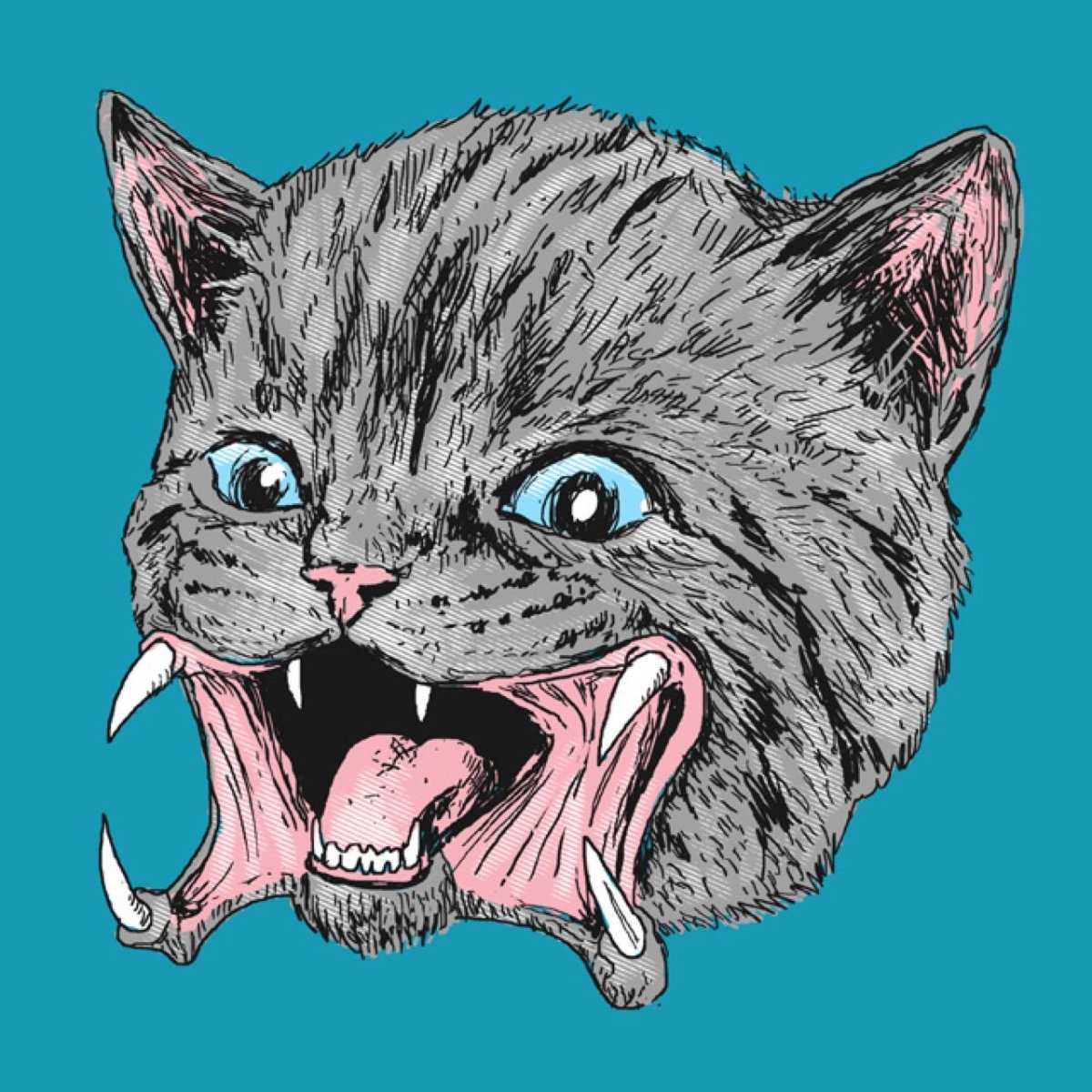 Злой кот рисунок