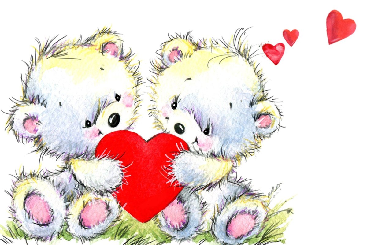 Два мишки с сердцем