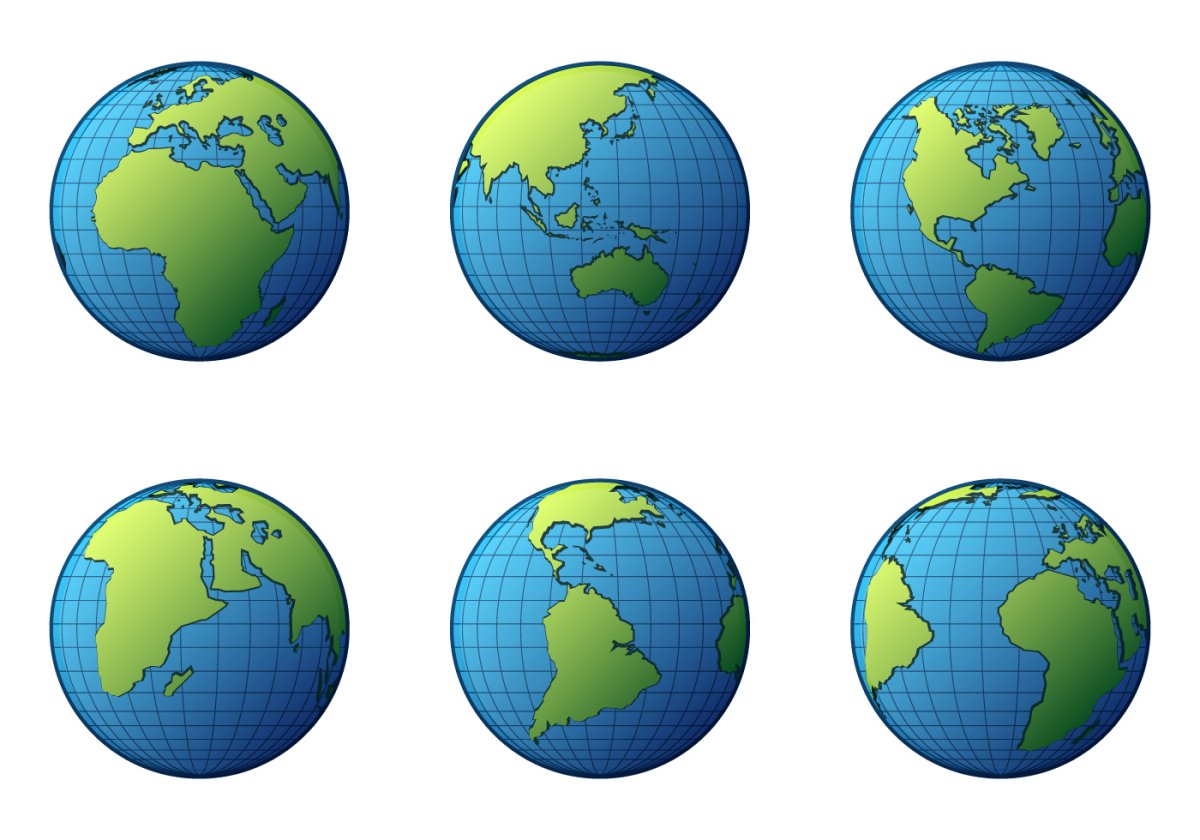Земной шар со всех сторон