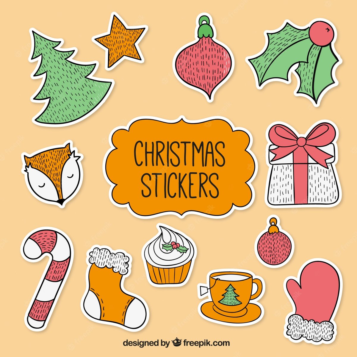 Новогодние Стикеры для распечатки