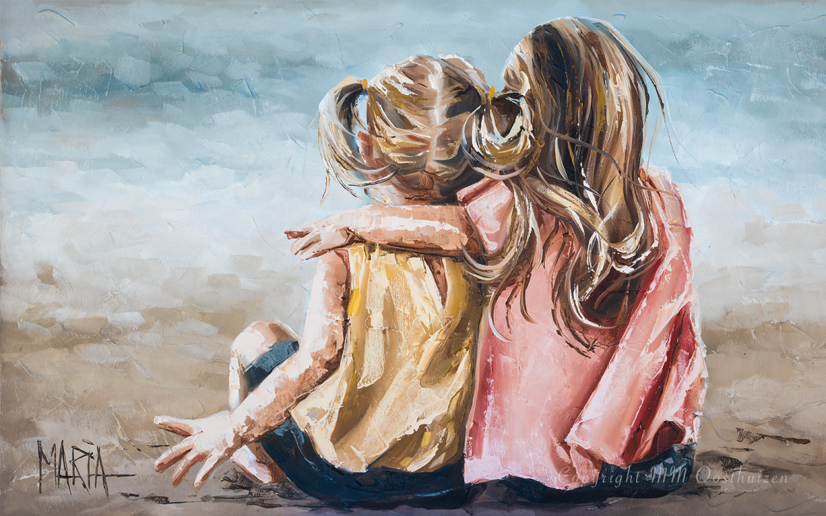 Две женщины акварель