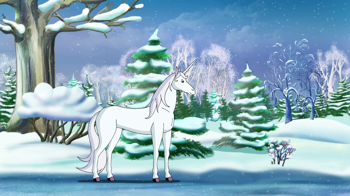 Сказочный зимний лес из мультфильмов