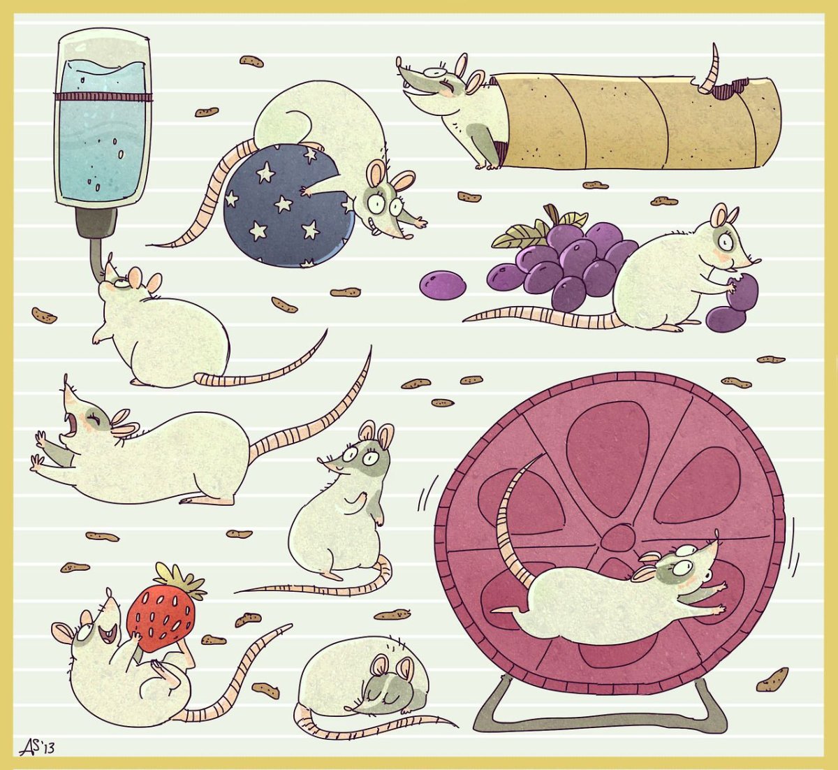 Наклейки крысы