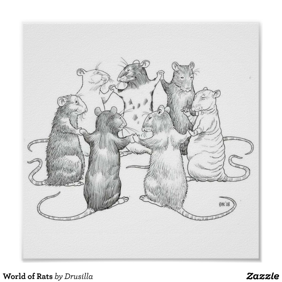 Много нарисованных крыс