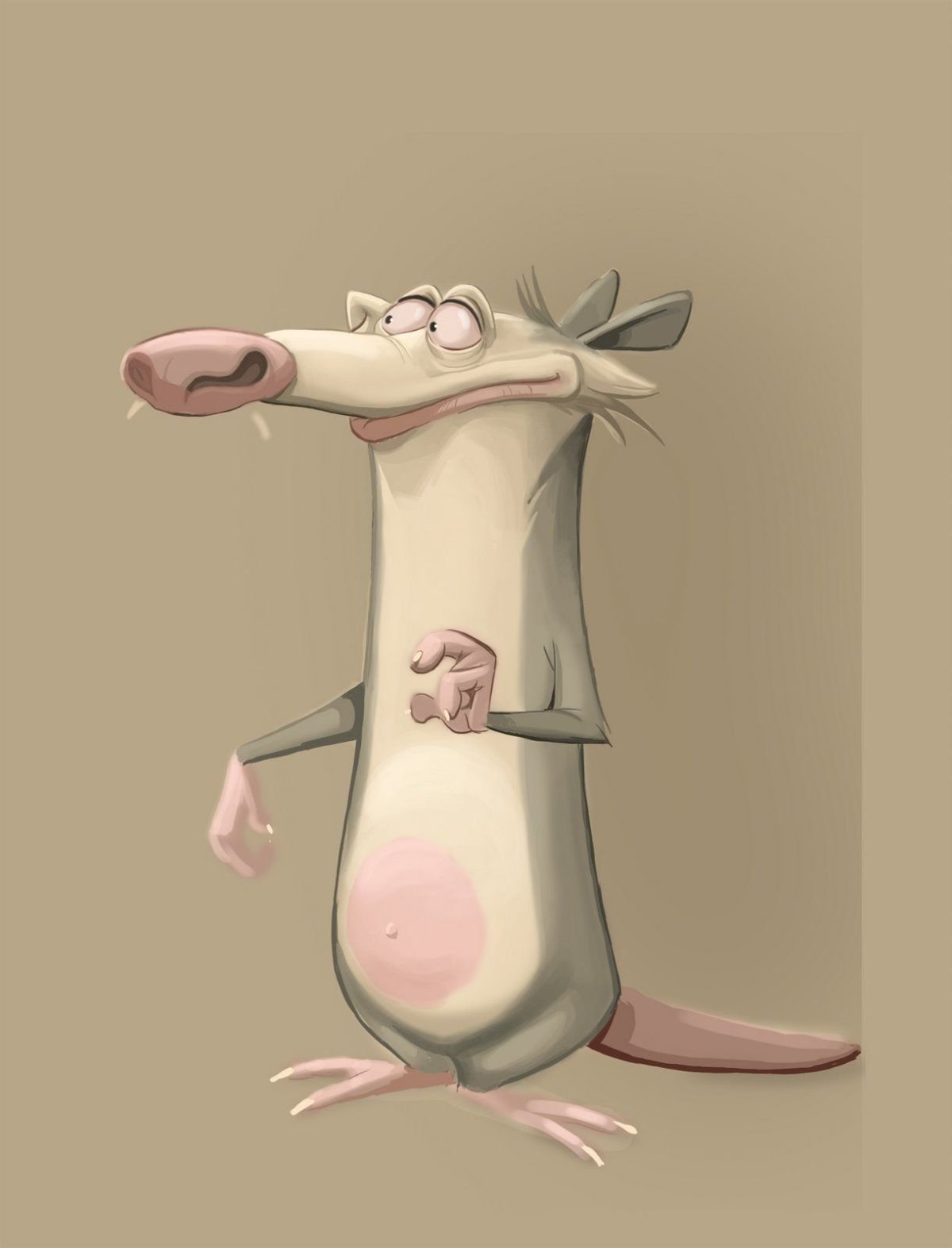 Смешная рисованная крыса