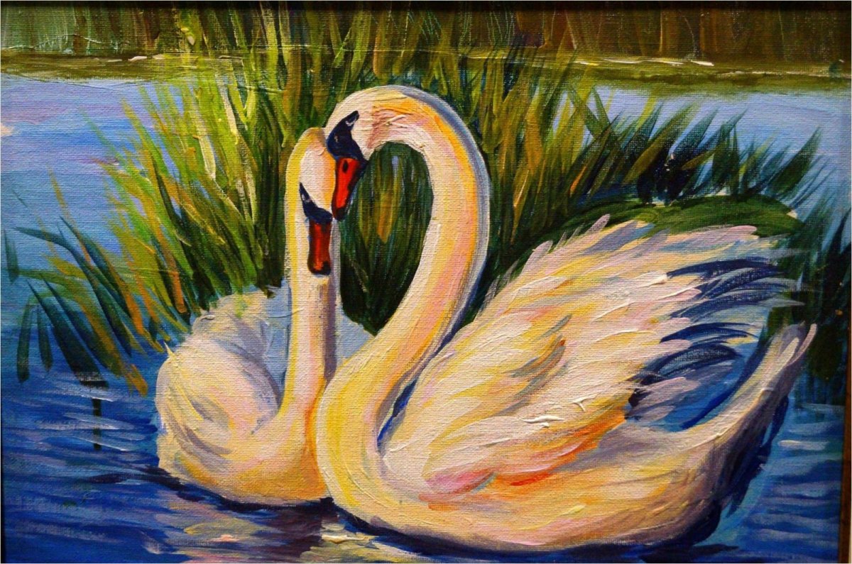 Лебедь рисунок