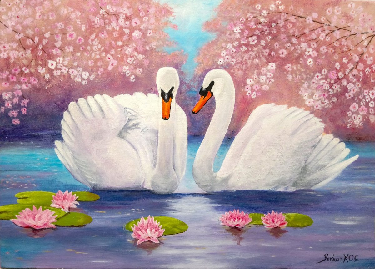 Мастер класс по рисованию гуашью лебеди