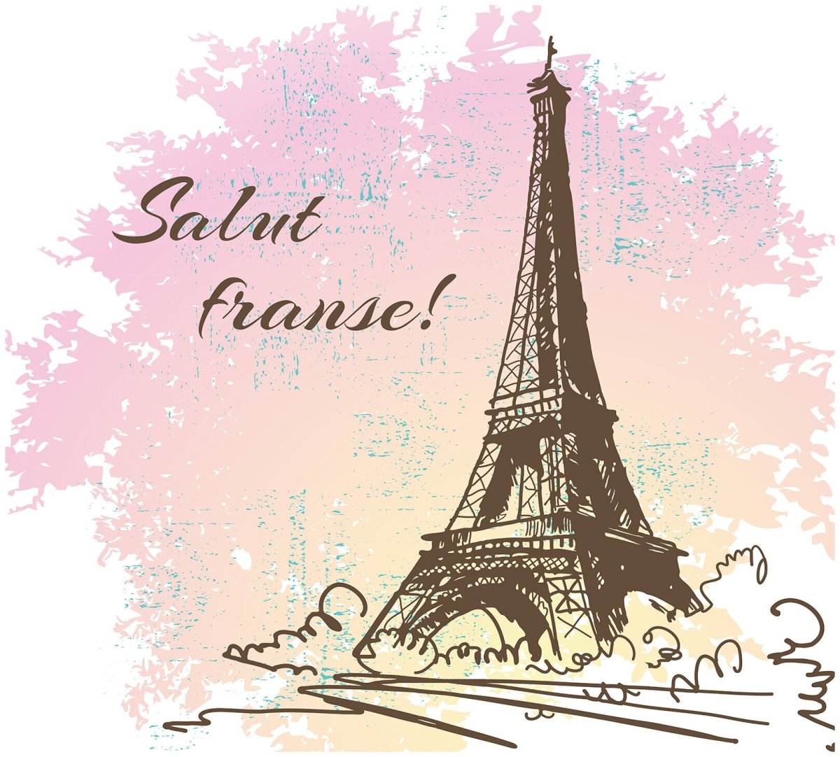 Фреска Париж Эйфелева башня