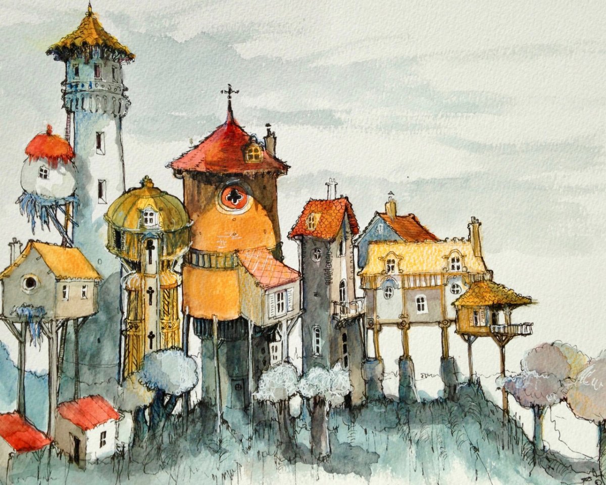 Сказочный город рисунок