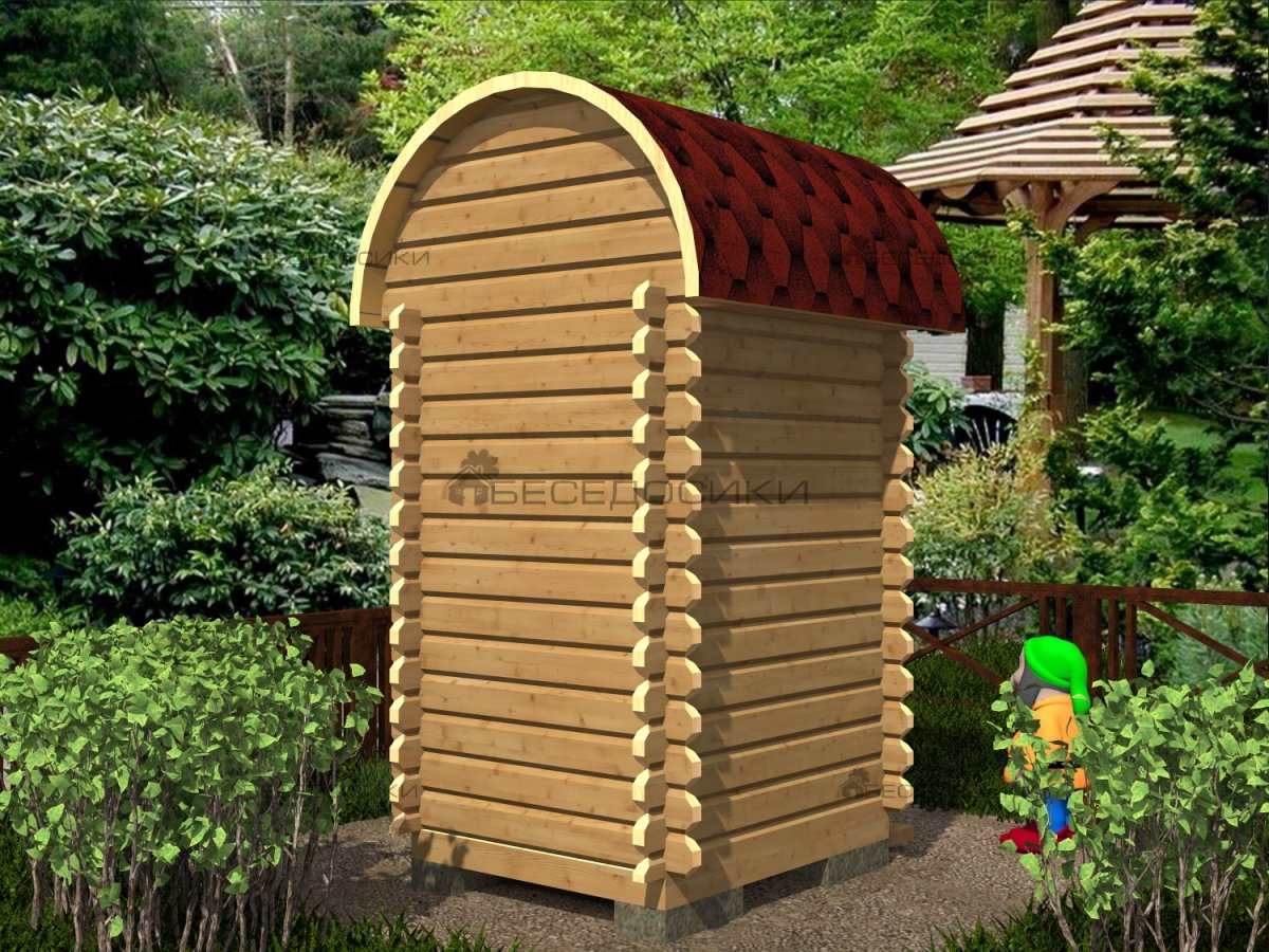 Туалет для дачи круглый деревянный