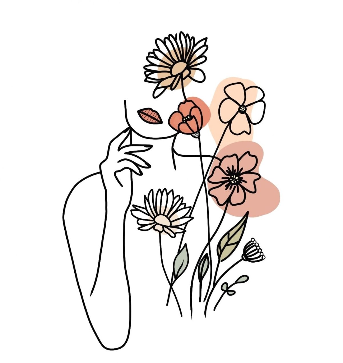 Женщины цветы Графика