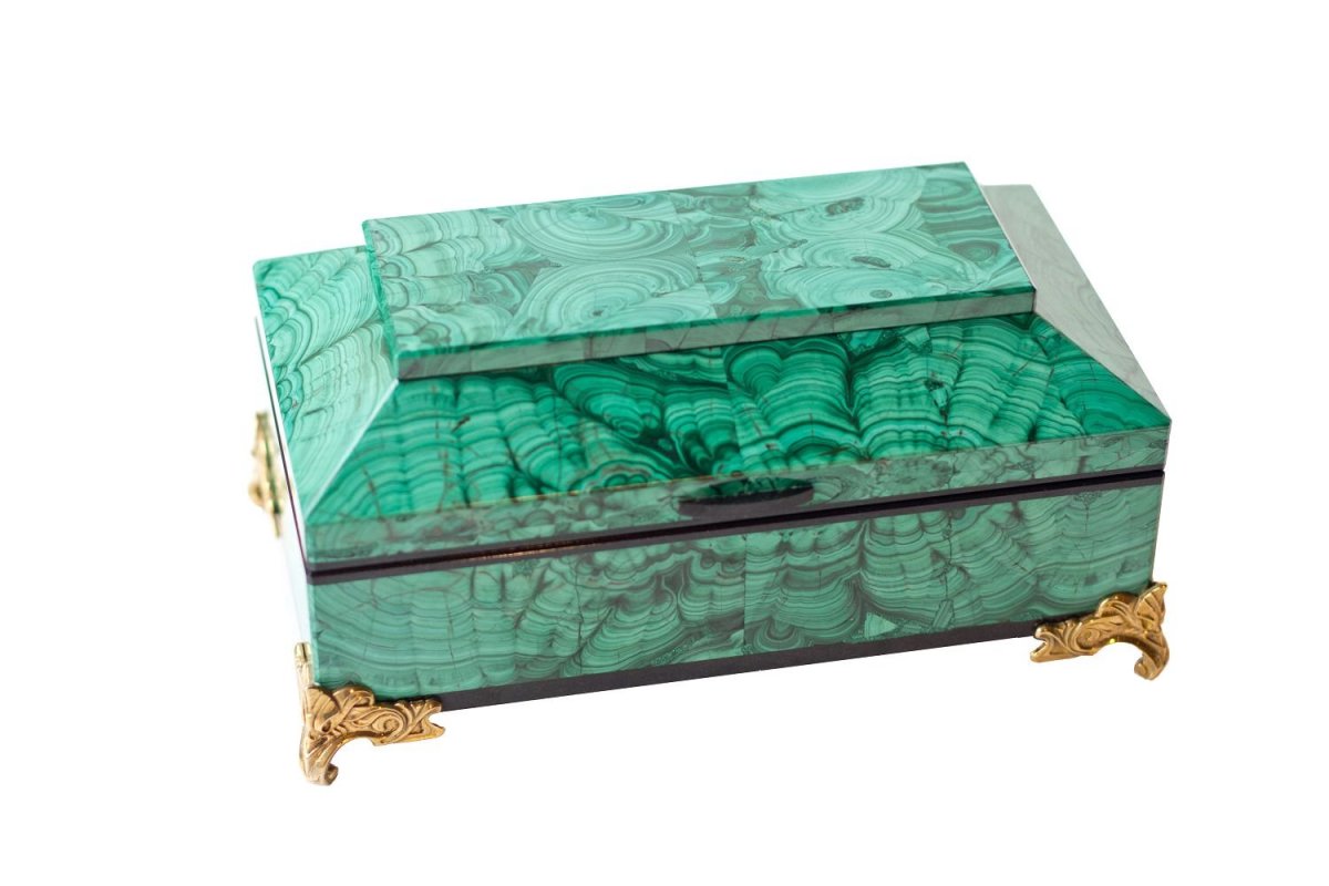 Малахитовая шкатулка Уральский малахит