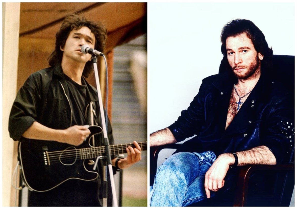 Виктор Цой на сцене с гитарой