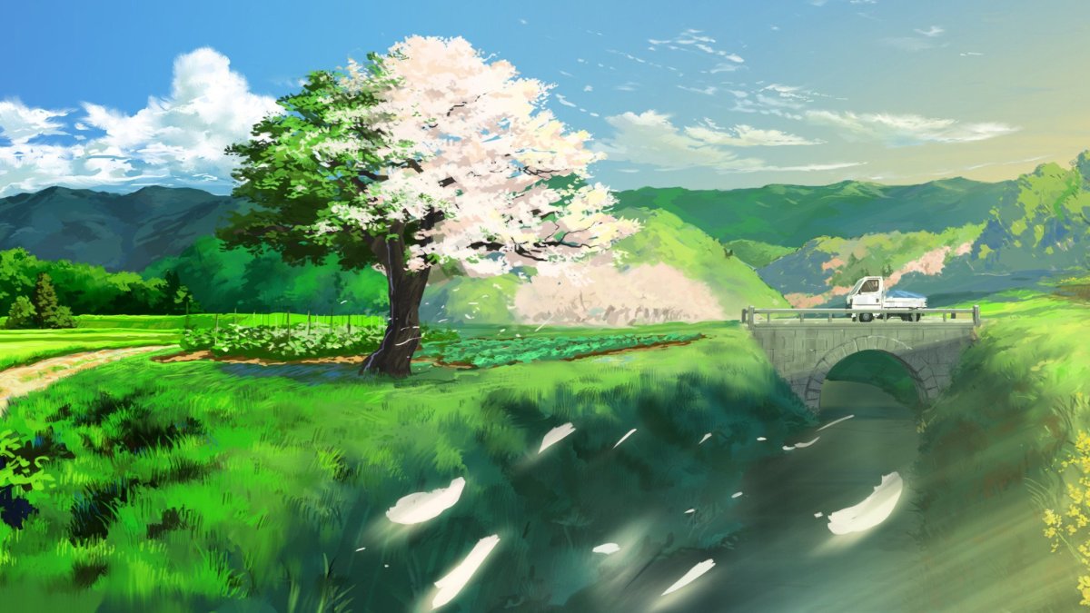 Красивые аниме пейзажи