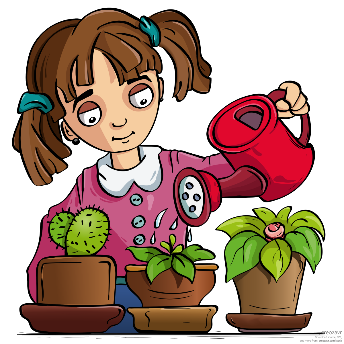 Комнатные растения акварелью