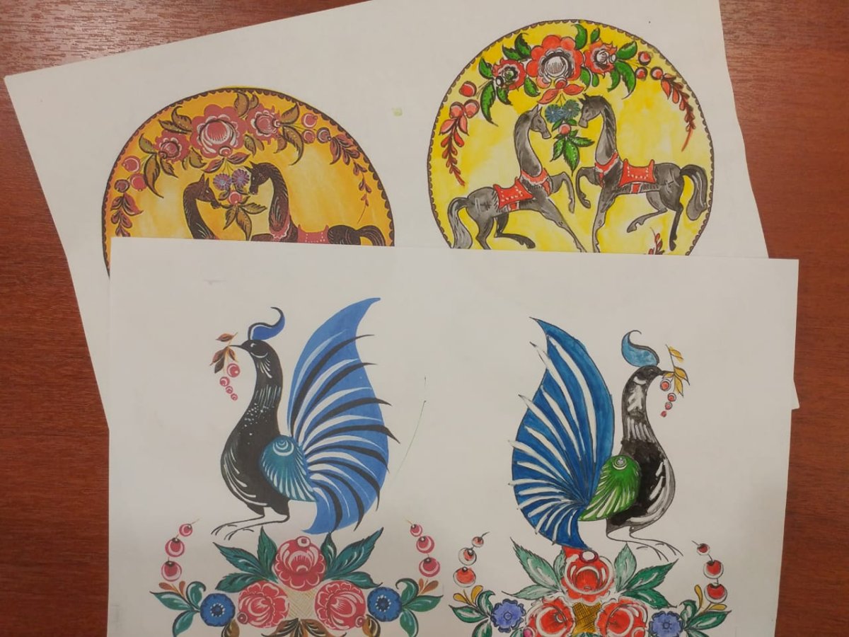 Городецкая роспись элементы ягоды