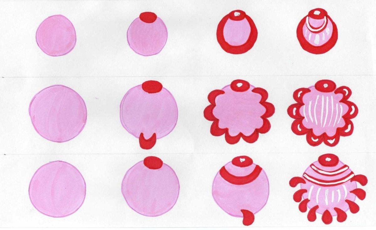 Аппликация Городецкий узор в старшей группе