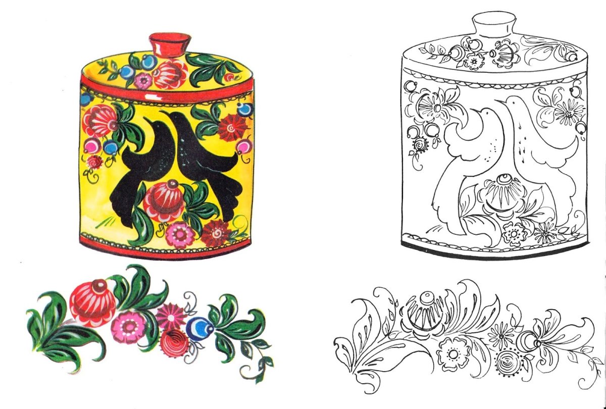 Игра Подбери узор лото Городец роспись