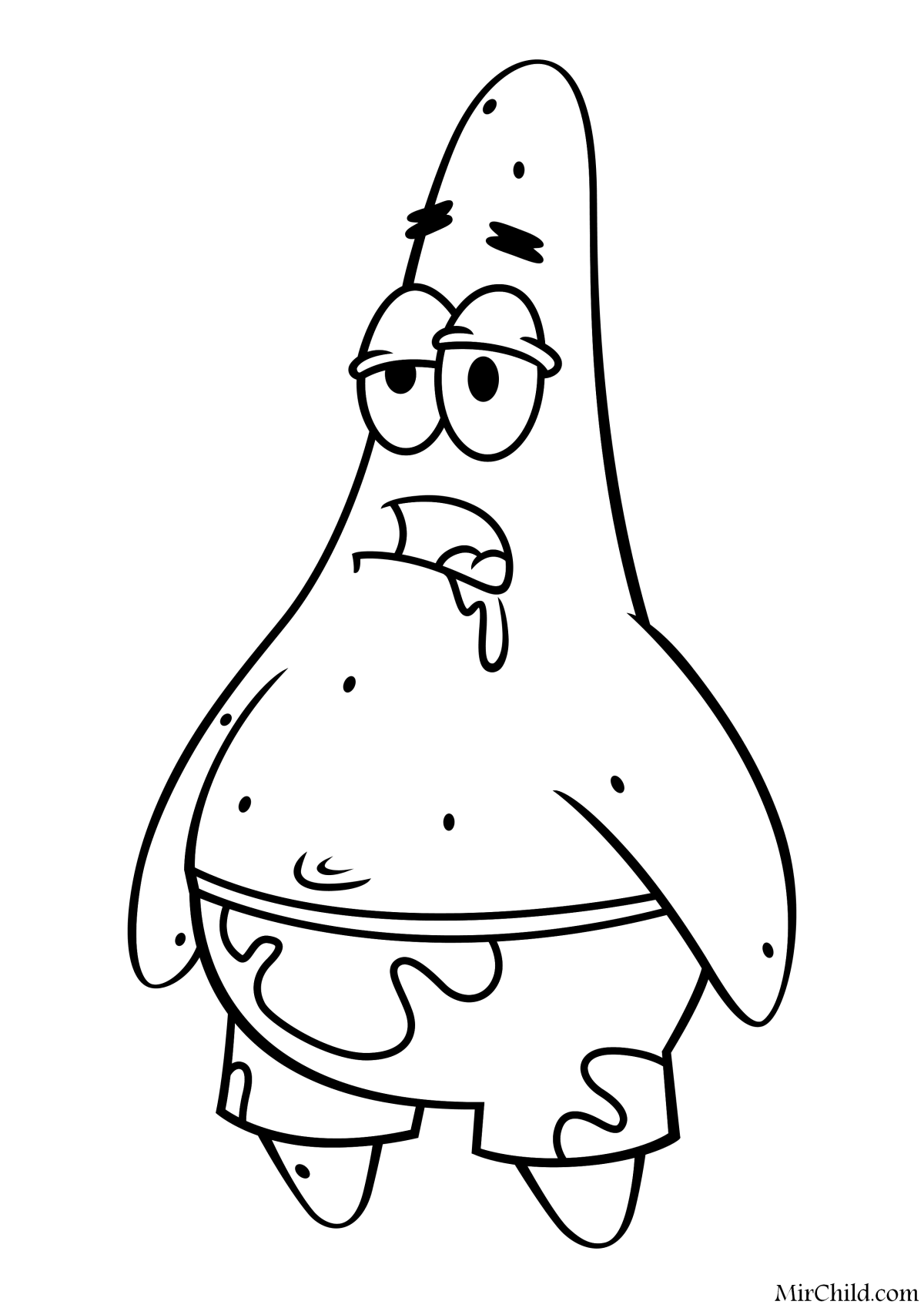 Раскраски Патрик легкие