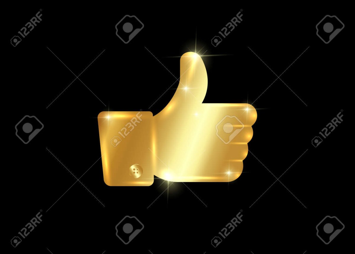 Палец вверх на черном фоне