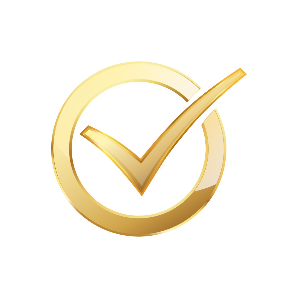 Галочка в круге Золотая