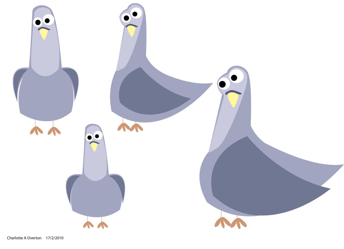 Голубь нарисованный смешной