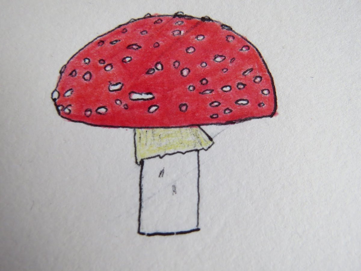 Нарисовать мухомор