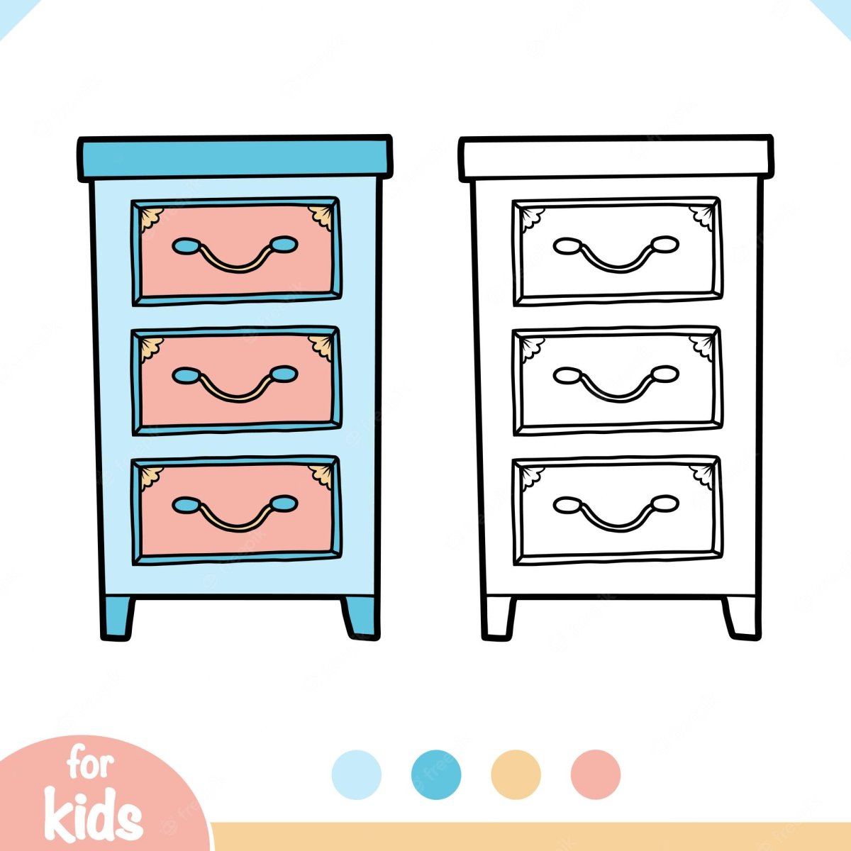 Грустный нарисованный комод