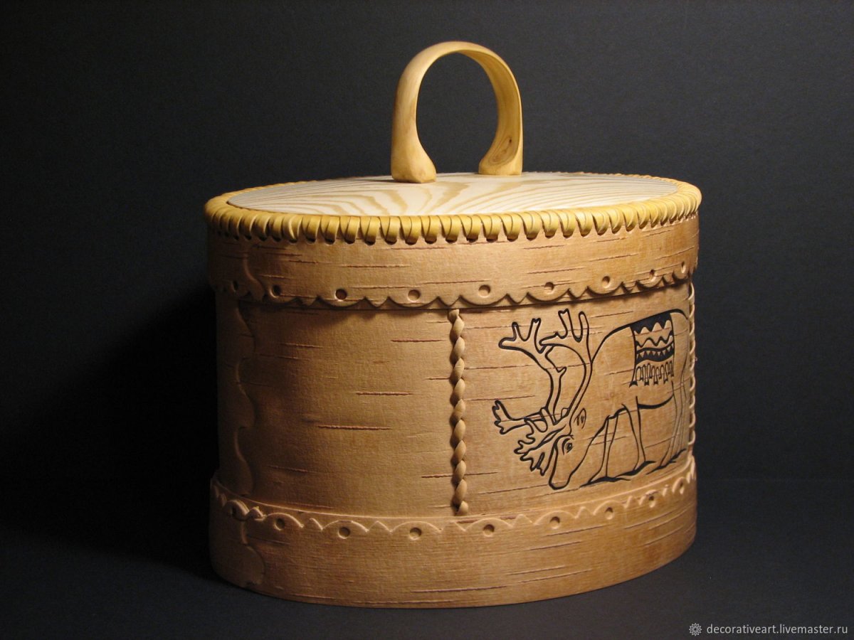 Туес из бересты "Подсолнухи"