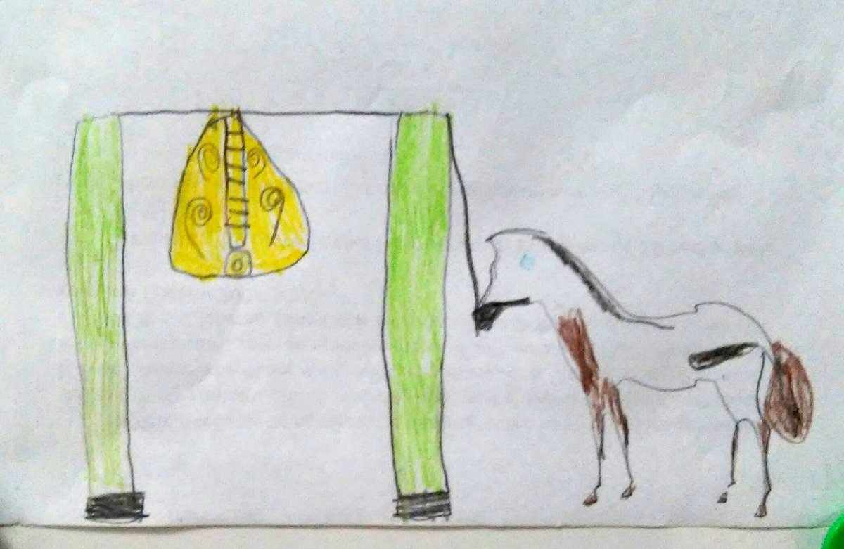 Слепая лошадь рисунок школьника