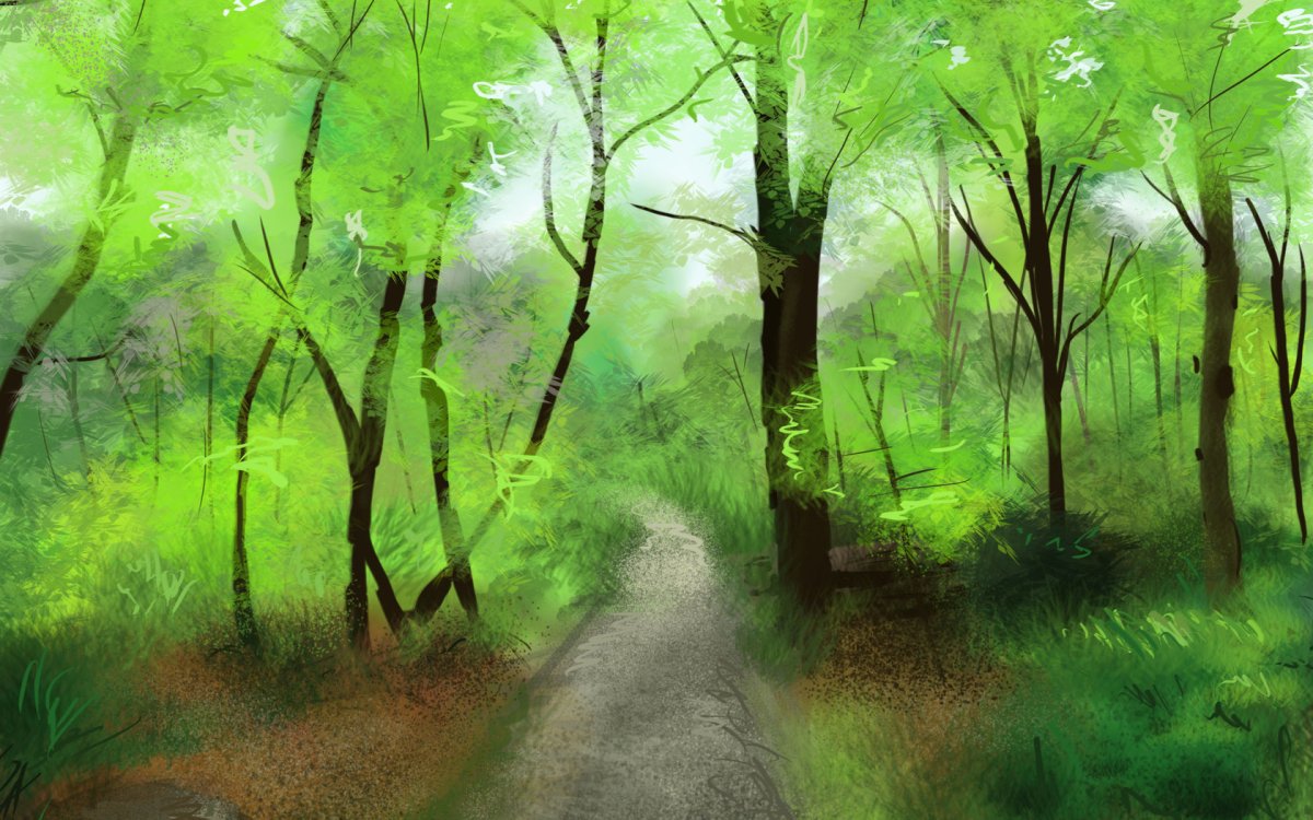 Лес мультяшный