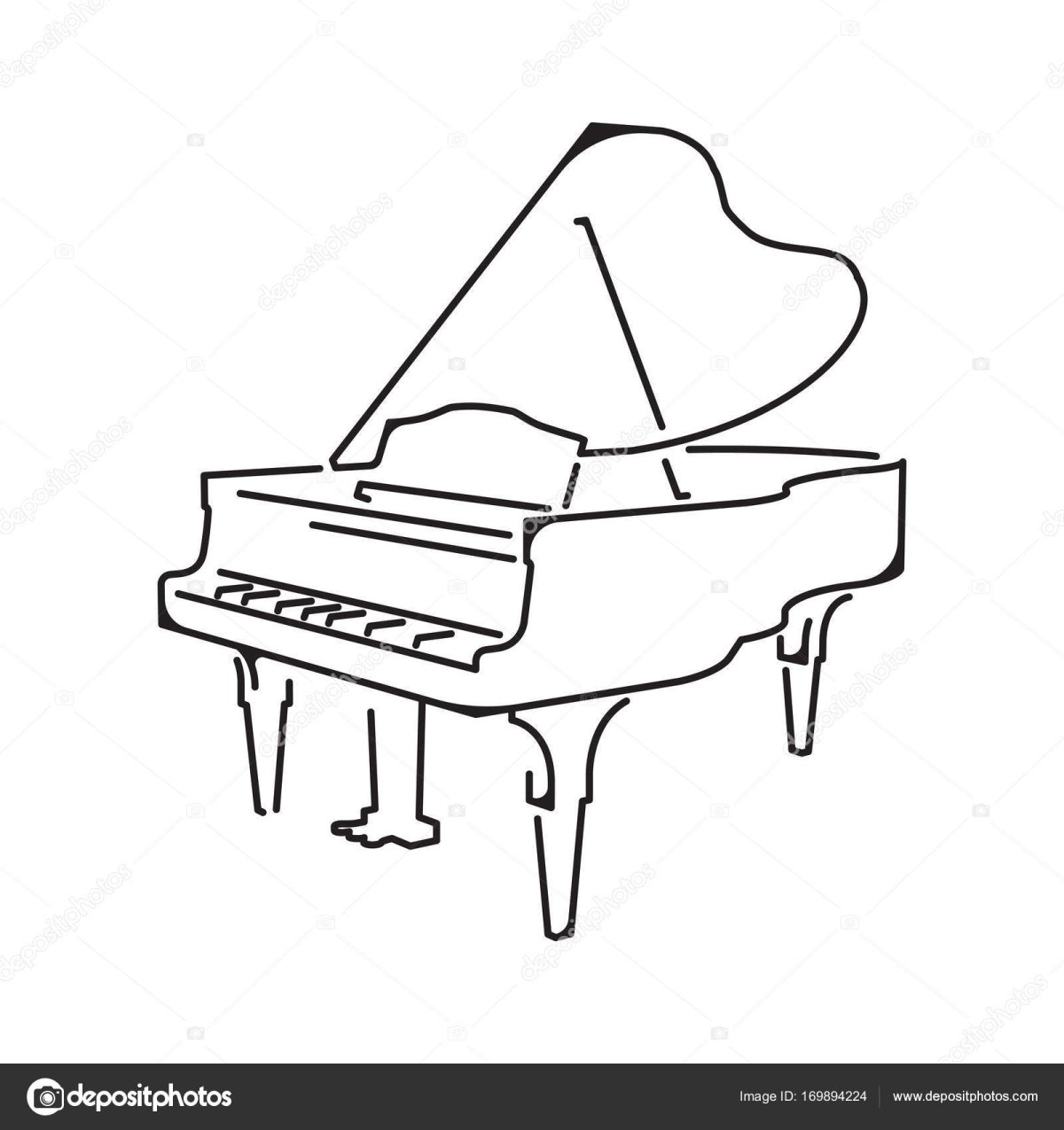 Рисунок табуретки для фортепианного