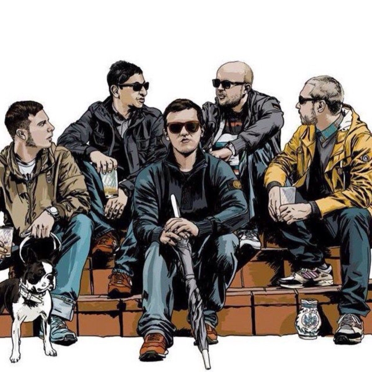 Человек в маске с дымом