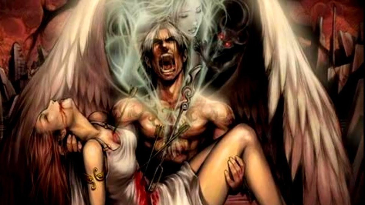 Ангел и демон черно белые