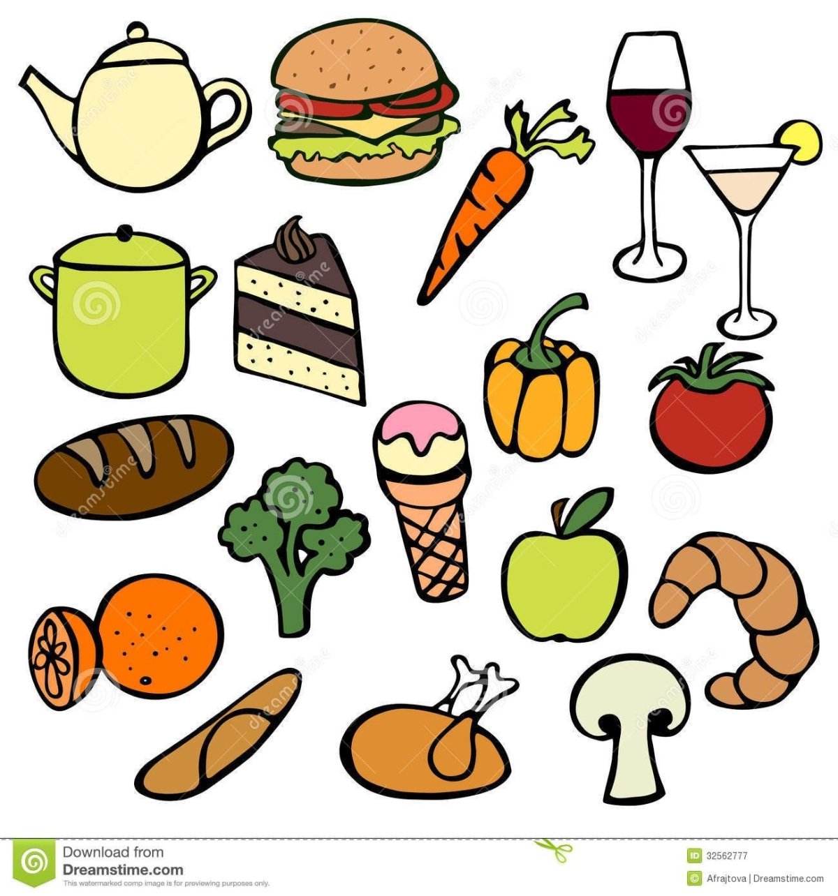 Рисунки лёгкие маленькие еда