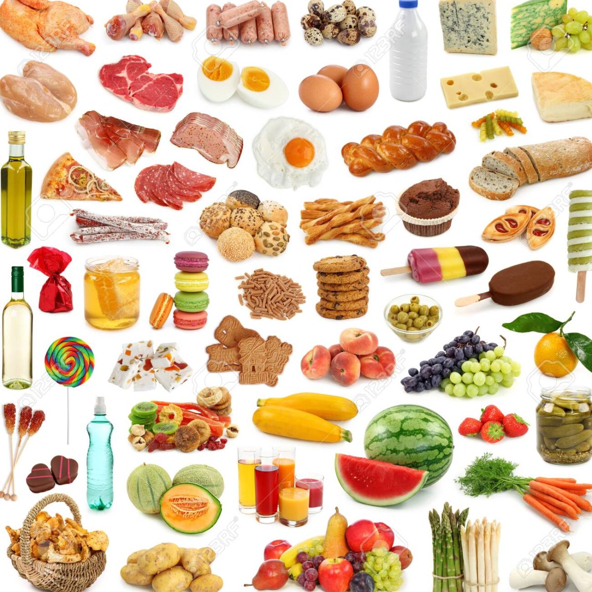 Коллаж вредная и полезная еда