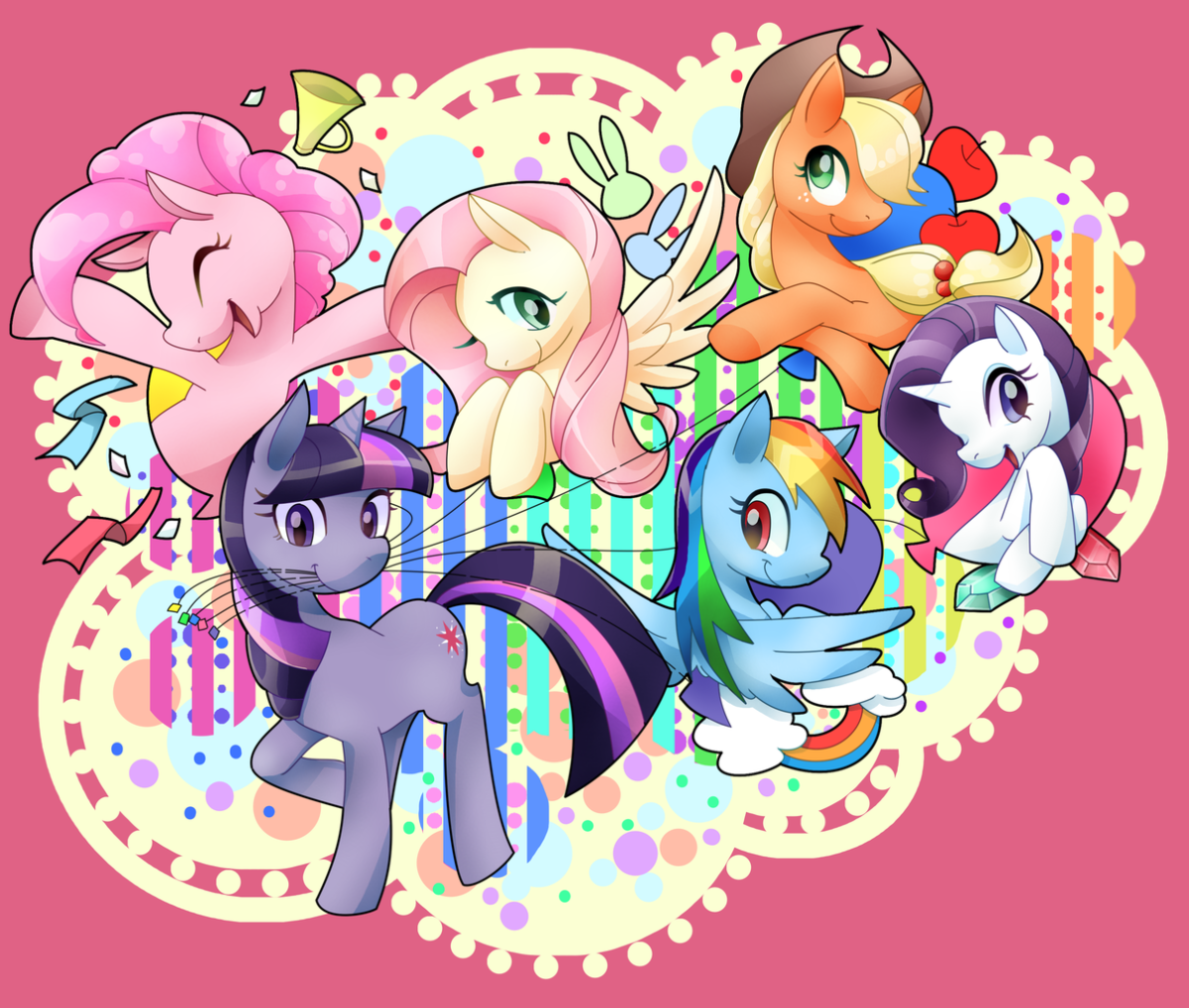 Флаттершай Рарити Эпплджек