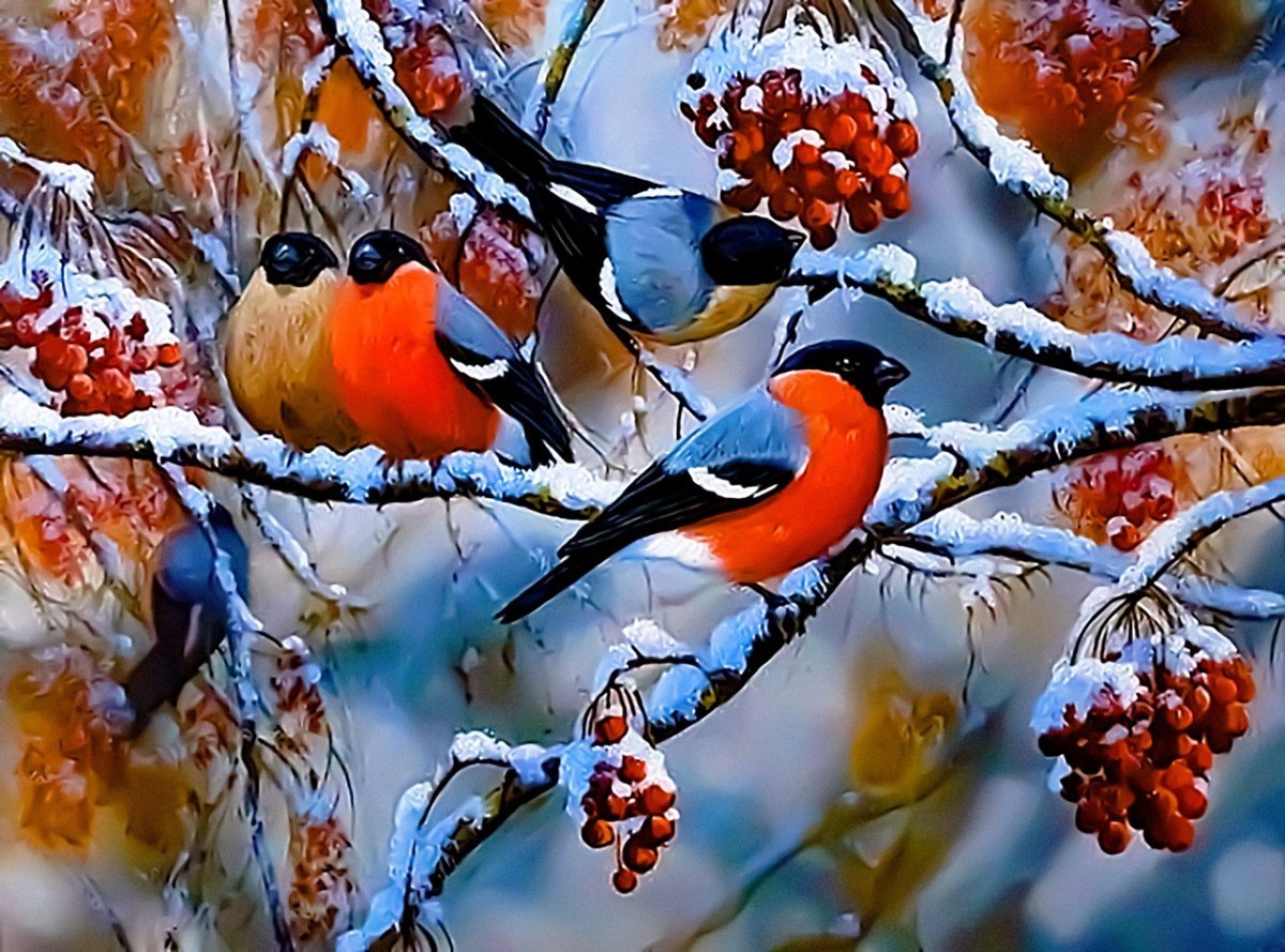 Зима деревня Снегири