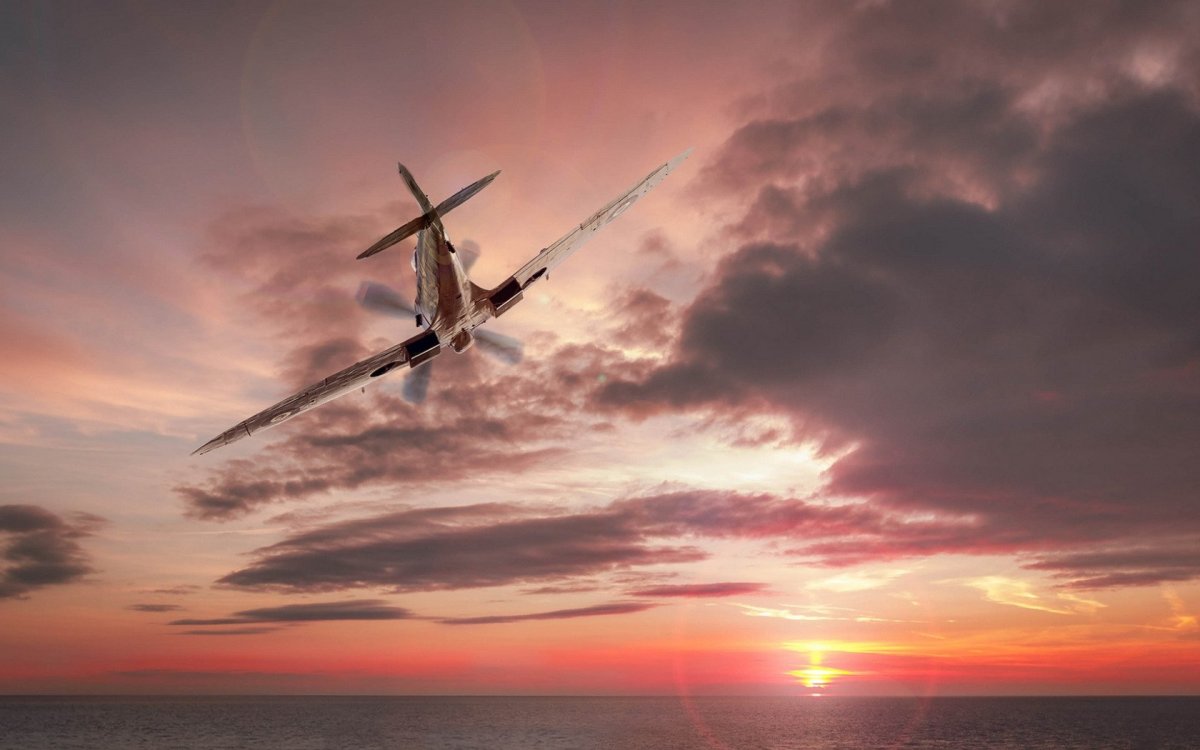 Небо море самолет