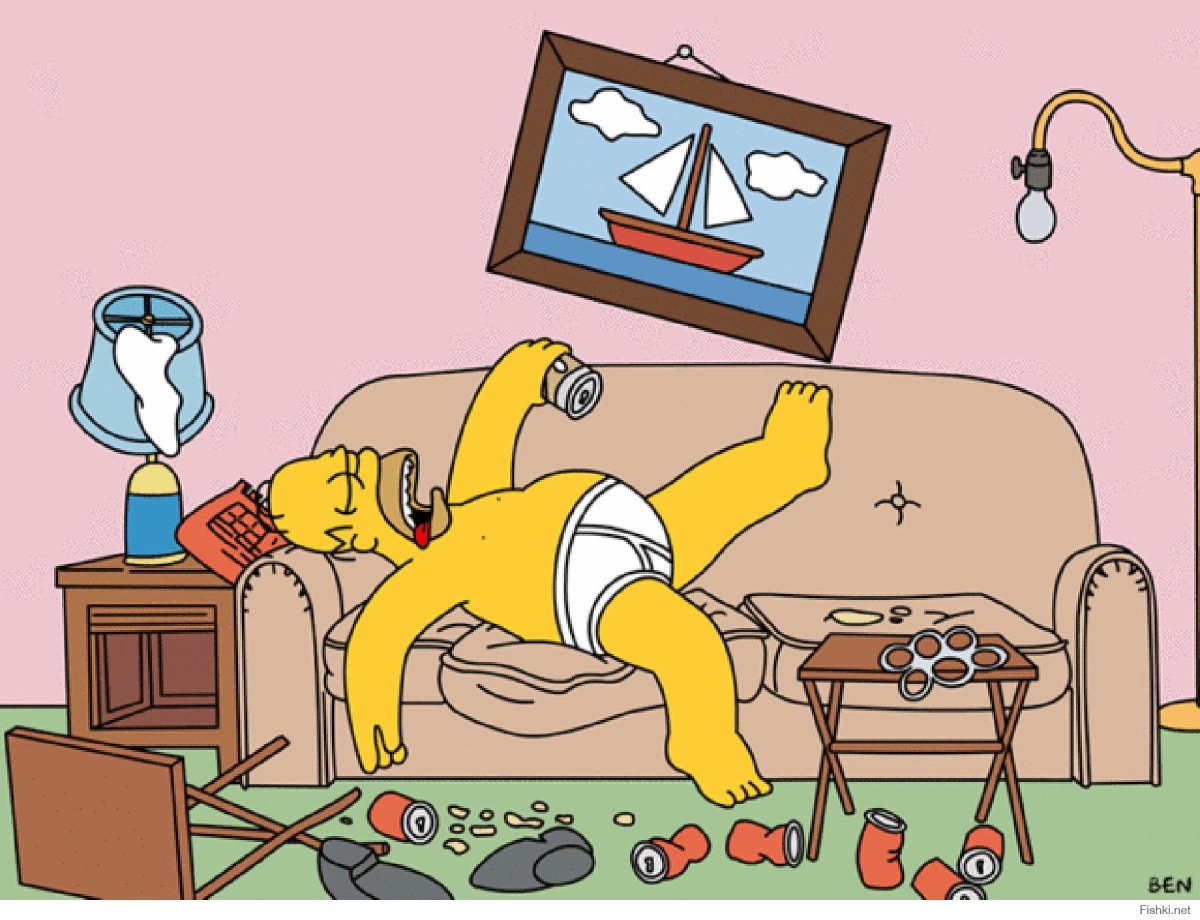 Гомер симпсон сидит