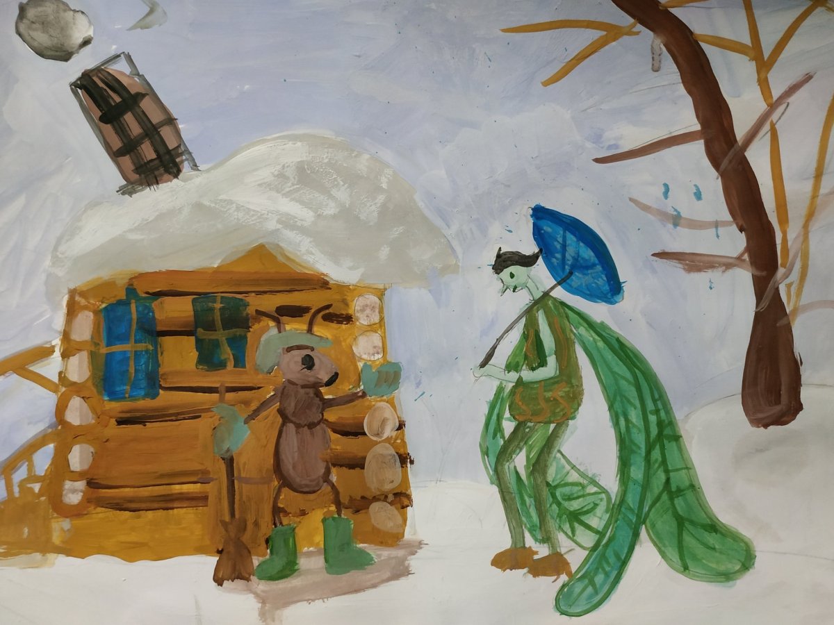 The Grasshopper and муравей