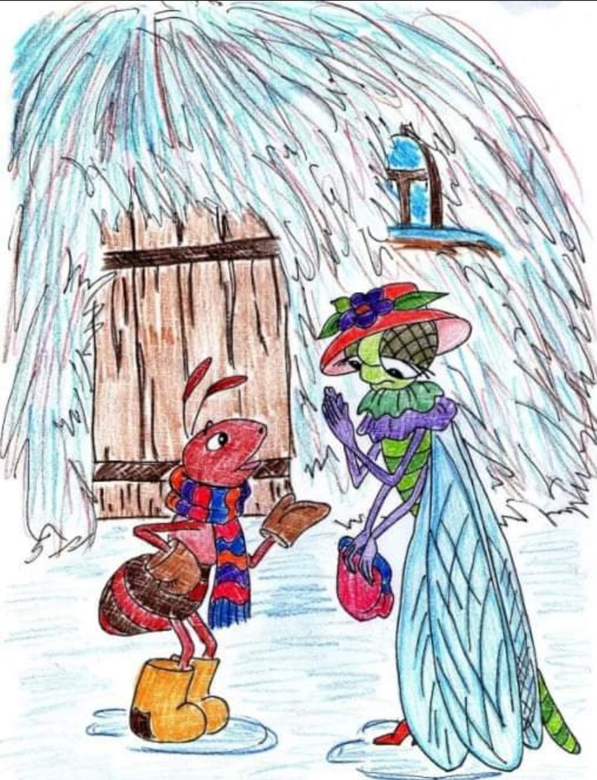 Басня Крылова Стрекоза и муравей