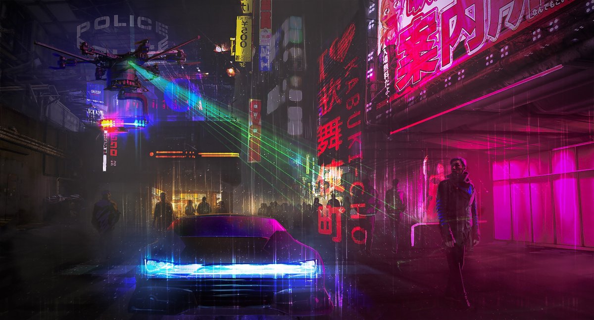 Neon Cyberpunk 2077 машина