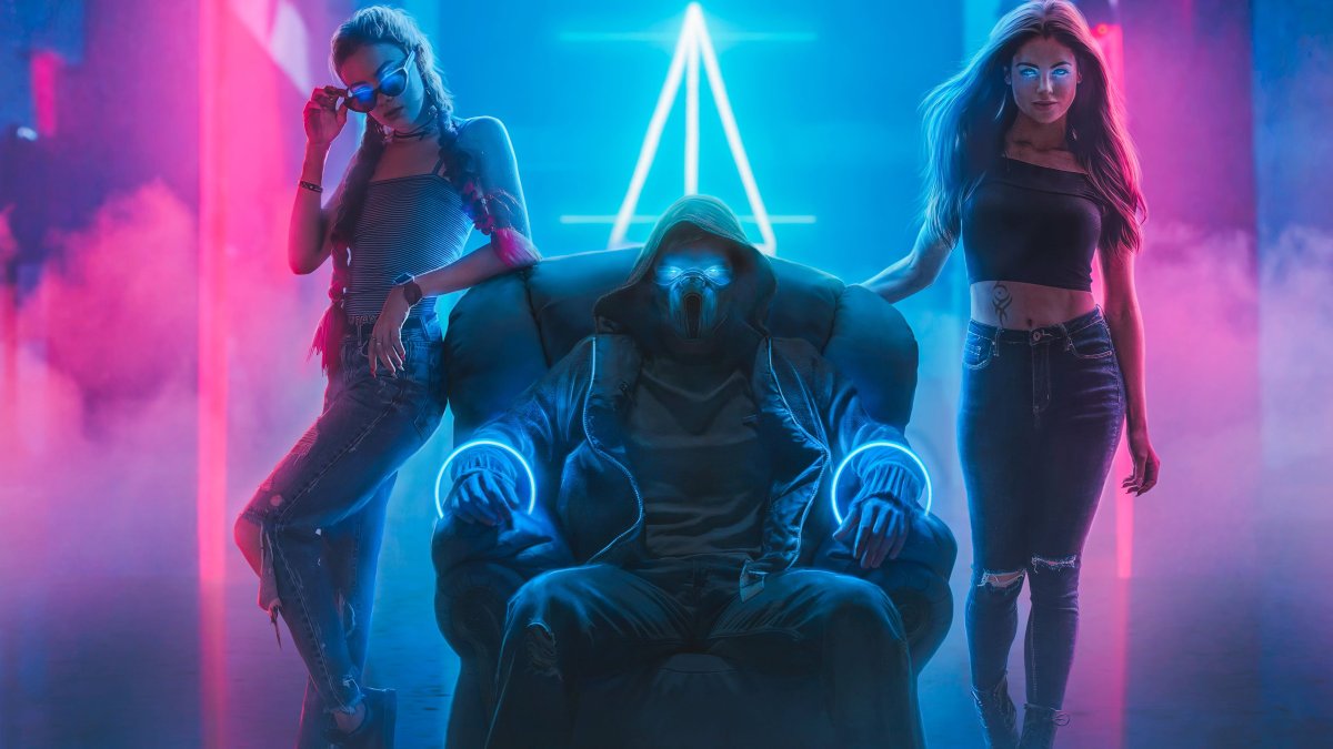 Cyberpunk 2077 город неон