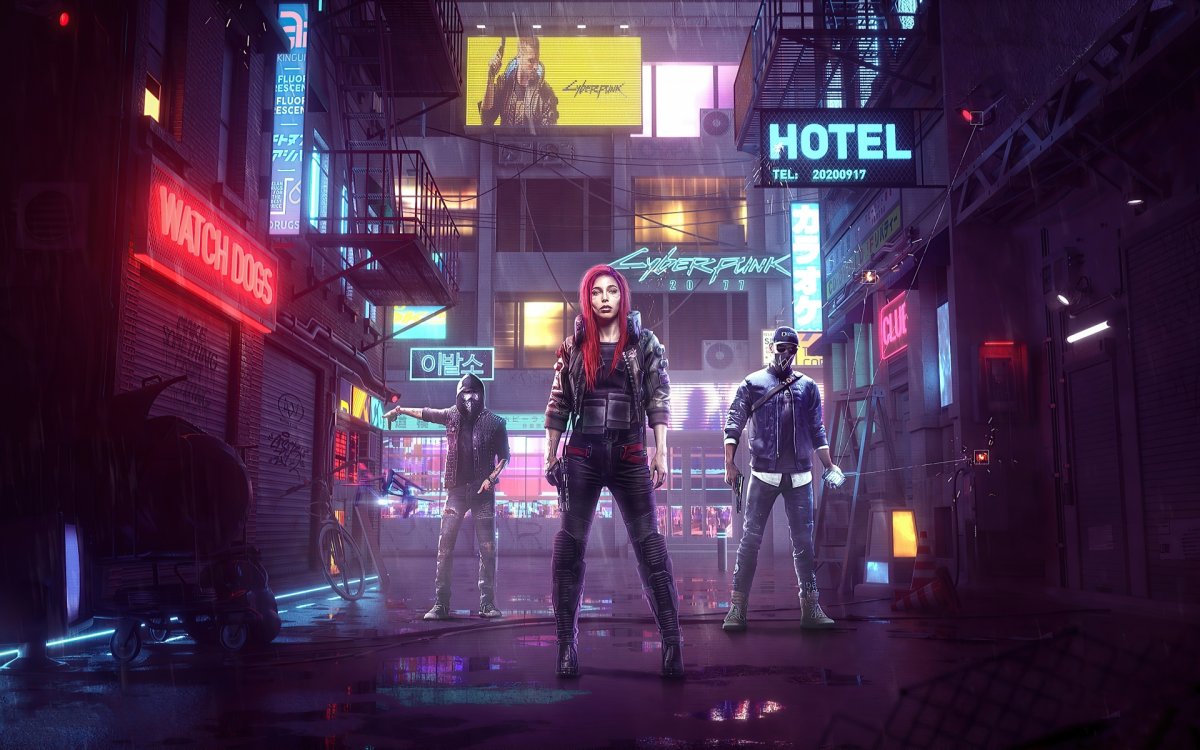 Пиксельный киберпанк город / Pixel Cyberpunk City